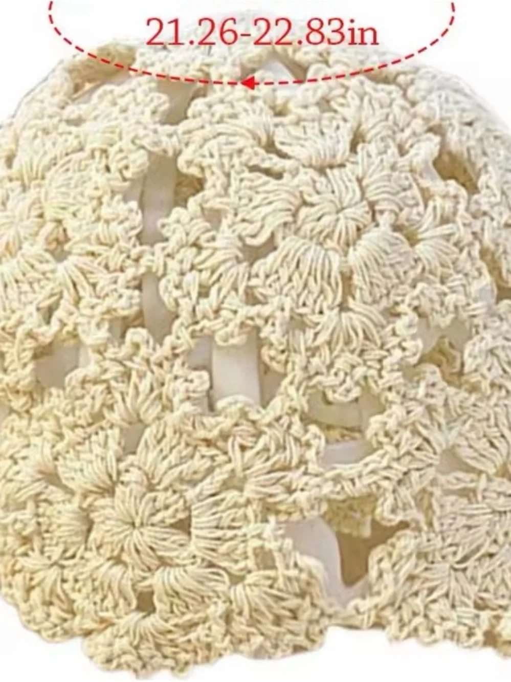 Crochet Knit Beanie Hat - Cream Women's Accessory